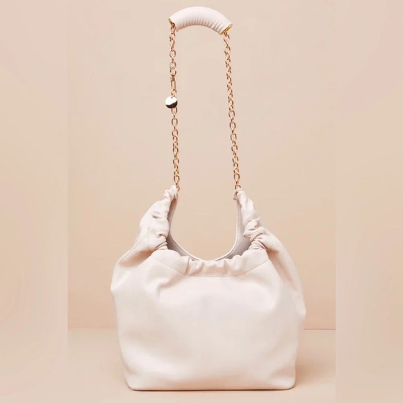 NEW with Tags (NWT) Lulus Busy Beauty Bone Gold Chain Tote - Picture 1 of 8